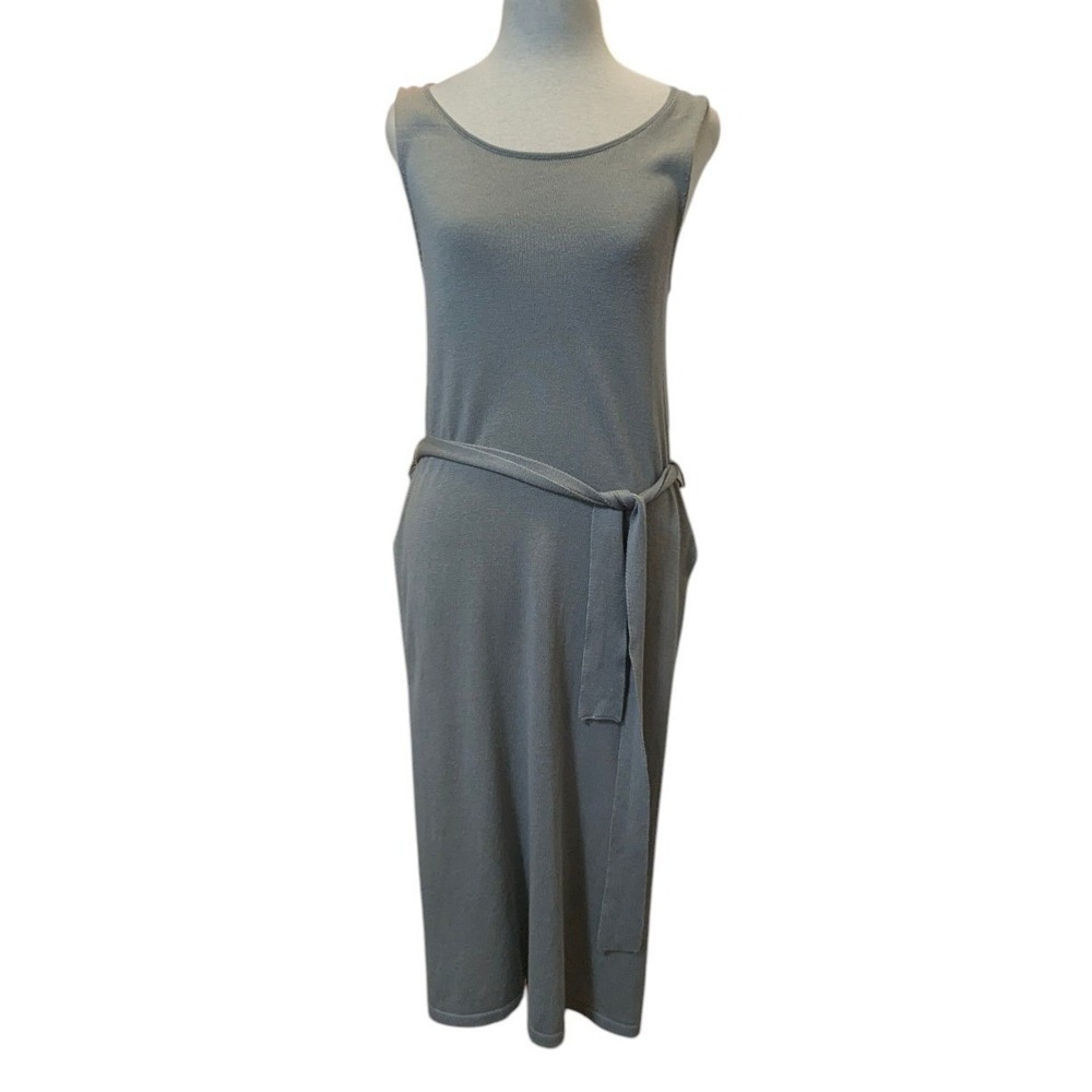 Peruvian Connection Knit Midi Tunic Dress XS Sage Green Sleeveless Pima